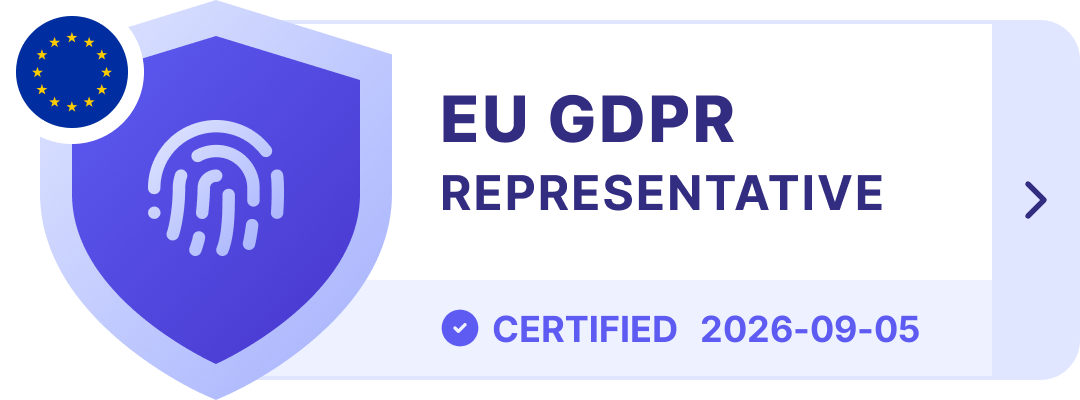 Certified representative under Article 27 GDPR — opens the representative portal